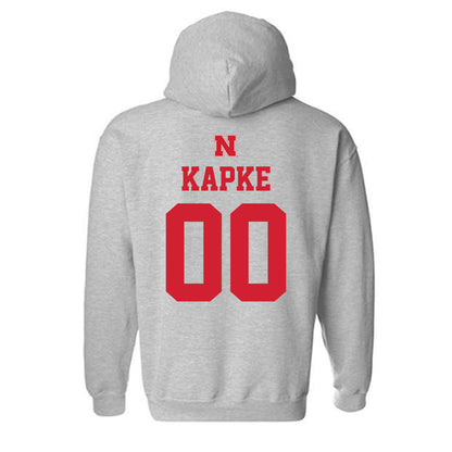 Nebraska - NCAA Men's Basketball : Boden Kapke - Sports Shersey Hooded Sweatshirt-1