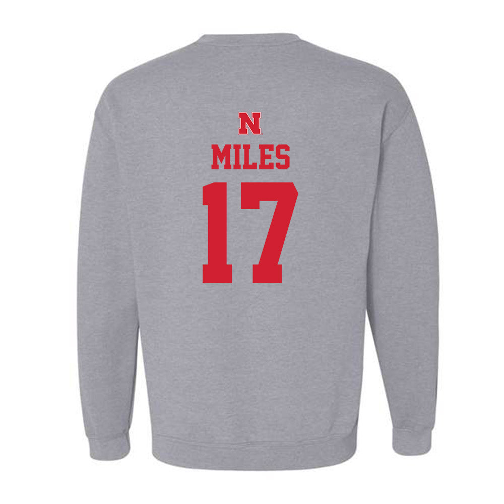 Nebraska - NCAA Women's Basketball : Ava Miles - Sports Shersey Crewneck Sweatshirt-1