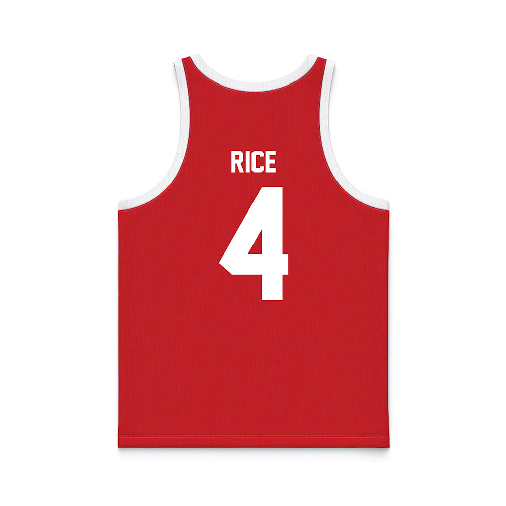 Nebraska - NCAA Men's Basketball : Colin Rice - Red Basketball Jersey-1