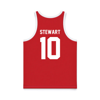 Nebraska - NCAA Women's Basketball : Madeline Stewart - Red Basketball Jersey-1