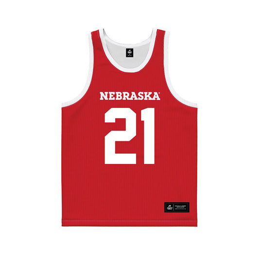 Nebraska - NCAA Men's Basketball : Pryce Sandfort - Red Basketball Jersey-0