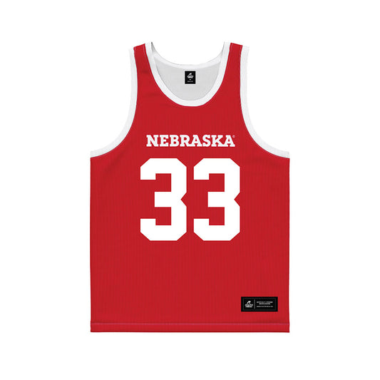 Nebraska - NCAA Men's Basketball : Boden Kapke - Red Basketball Jersey-0