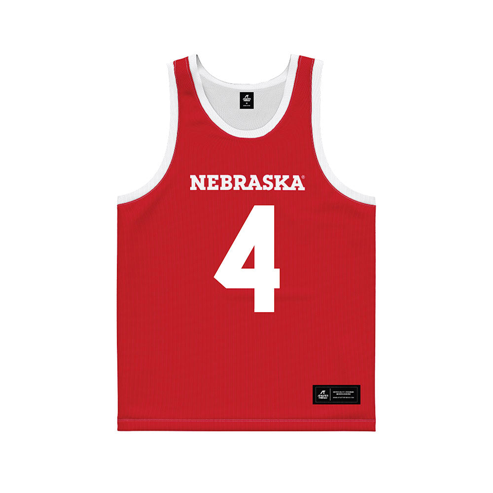 Nebraska - NCAA Men's Basketball : Colin Rice - Red Basketball Jersey-0