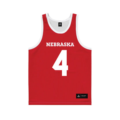 Nebraska - NCAA Men's Basketball : Colin Rice - Red Basketball Jersey-0