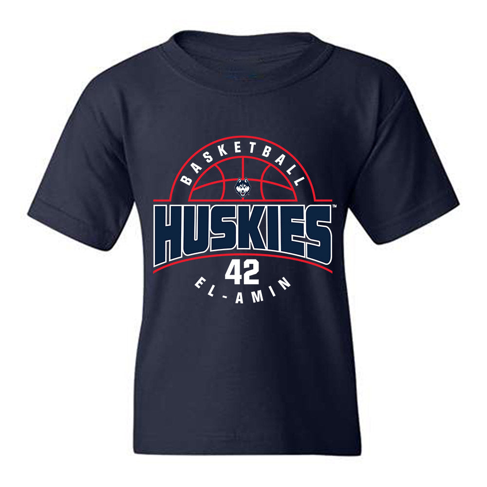 UConn - Men's Basketball Legends : Khalid El-Amin - Classic Fashion Shersey Youth T-Shirt-0