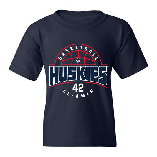 UConn - Men's Basketball Legends : Khalid El-Amin - Classic Fashion Shersey Youth T-Shirt-0