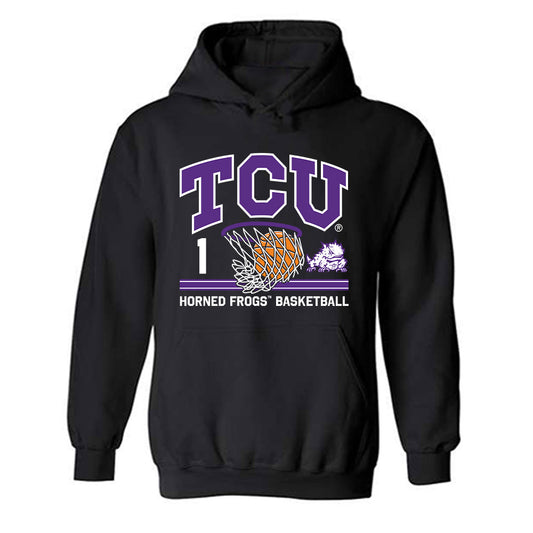 TCU - NCAA Men's Basketball : Jayden Pierre - Sports Shersey Hooded Sweatshirt-0
