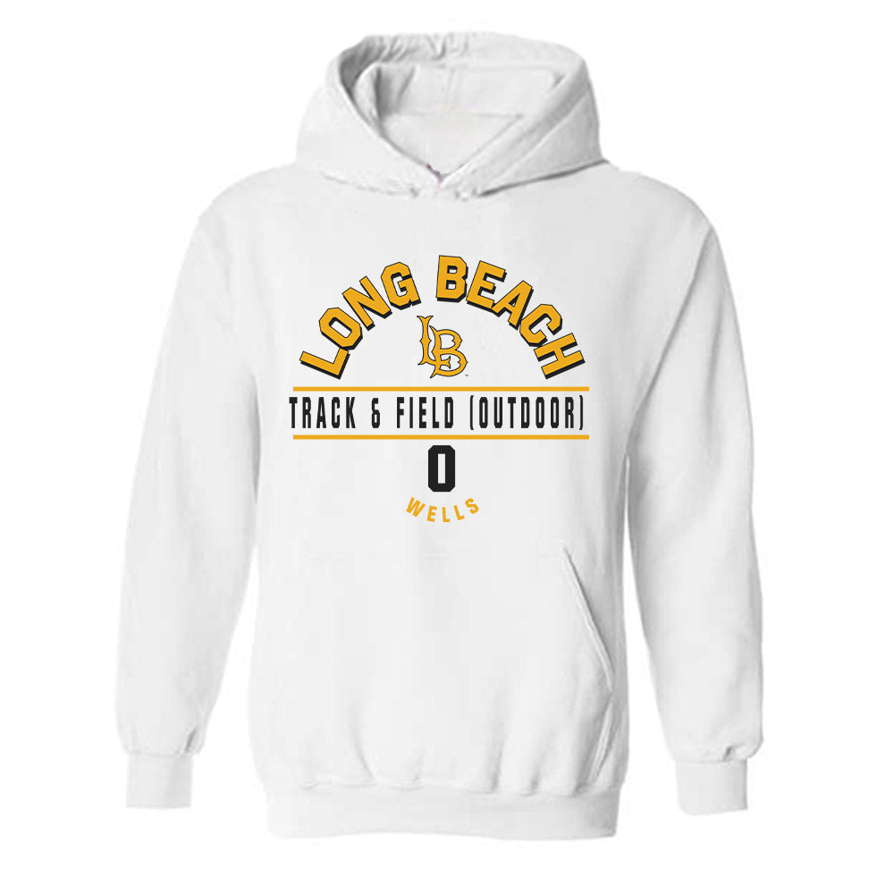LBSU - NCAA Men's Track & Field : Jaylon Wells - Classic Fashion Shersey Hooded Sweatshirt-0