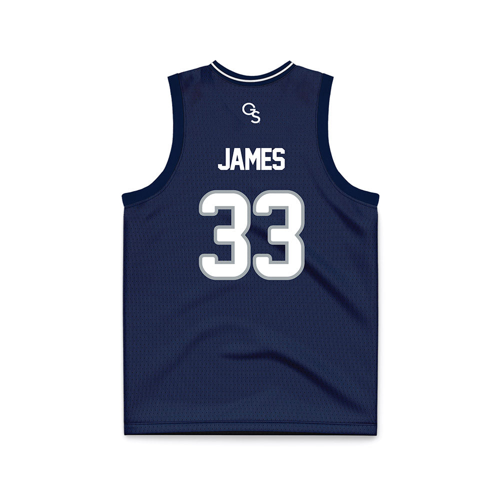 Georgia Southern - NCAA Men's Basketball : Elton James - Navy Basketball Jersey-1