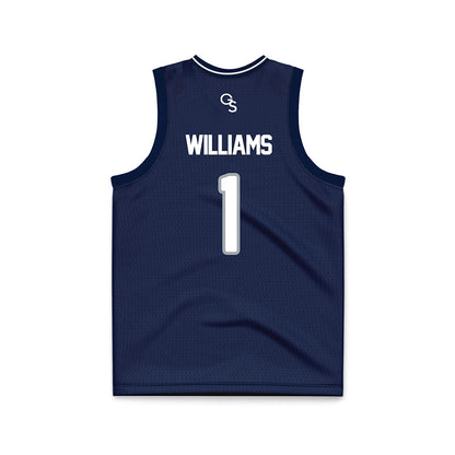 Georgia Southern - NCAA Men's Basketball : Dwayne Williams - Navy Basketball Jersey-1