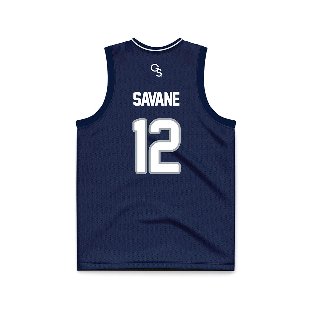 Georgia Southern - NCAA Men's Basketball : Elidjah Savane - Navy Basketball Jersey-1