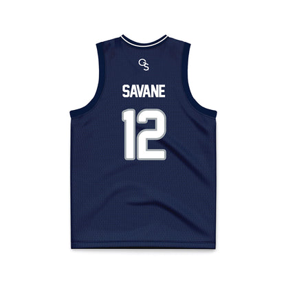 Georgia Southern - NCAA Men's Basketball : Elidjah Savane - Navy Basketball Jersey-1