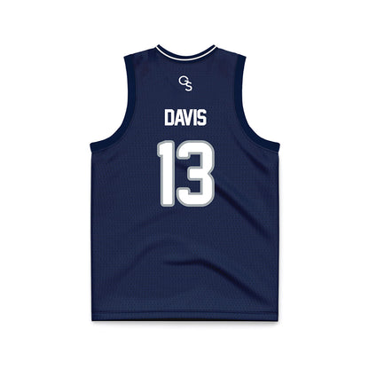 Georgia Southern - NCAA Men's Basketball : Jeromy Davis - Navy Basketball Jersey-1