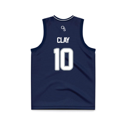 Georgia Southern - NCAA Men's Basketball : Hayden Clay - Navy Basketball Jersey-1