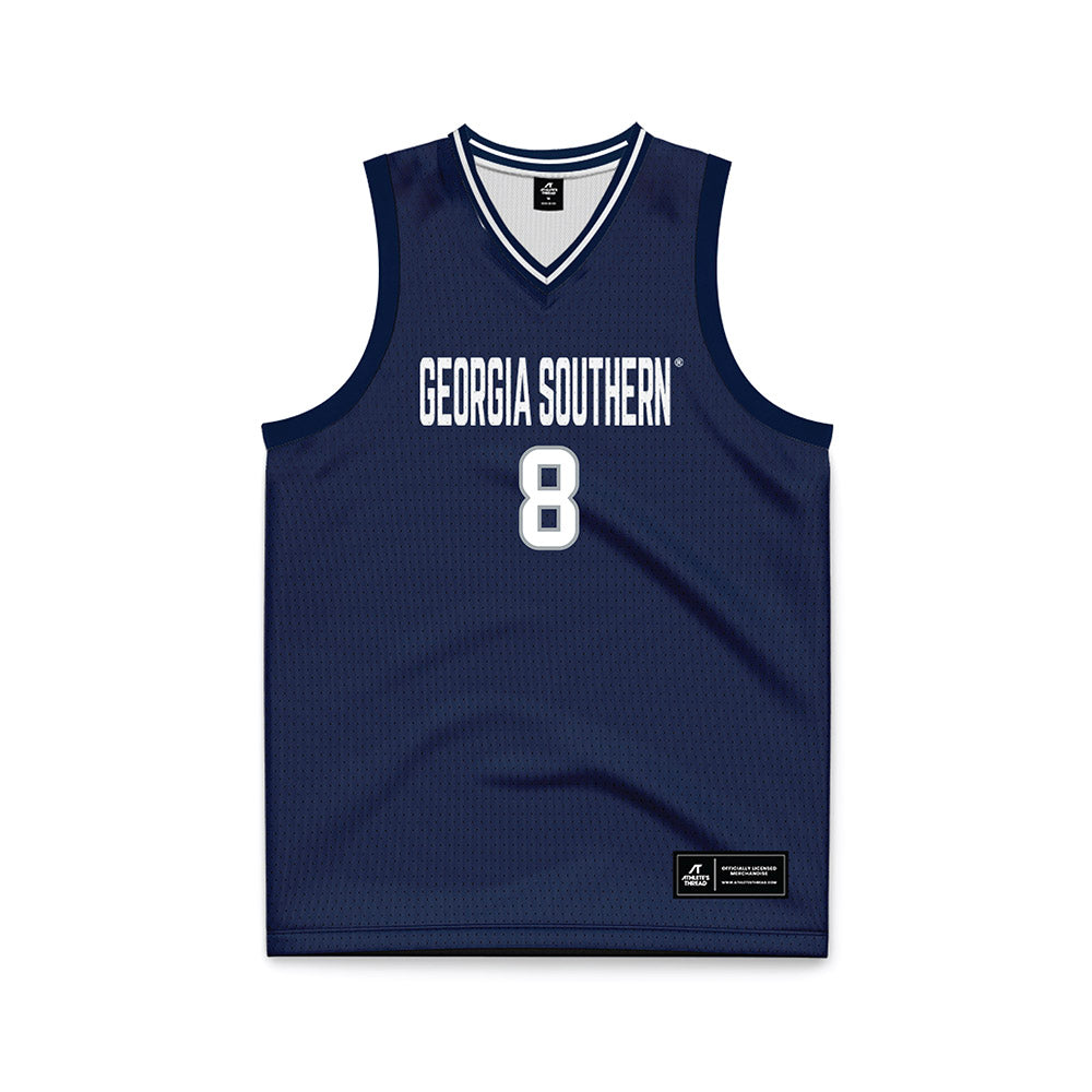 Georgia Southern - NCAA Men's Basketball : Cullen Schreiner - Navy Basketball Jersey-0