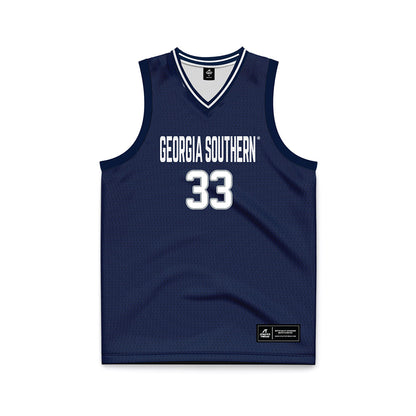 Georgia Southern - NCAA Men's Basketball : Elton James - Navy Basketball Jersey-0