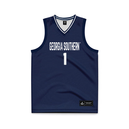 Georgia Southern - NCAA Men's Basketball : Dwayne Williams - Navy Basketball Jersey-0