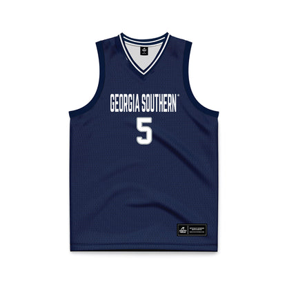 Georgia Southern - NCAA Men's Basketball : Cole Crissman - Navy Basketball Jersey-0