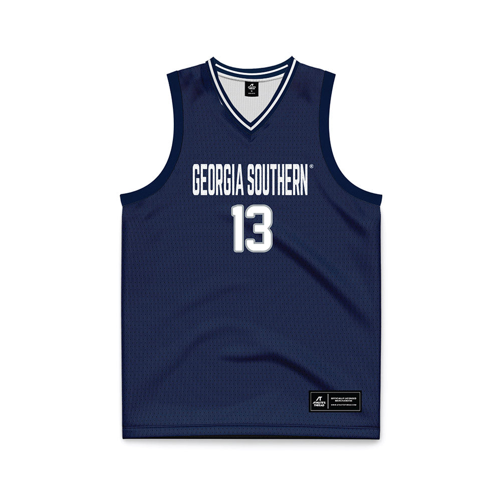 Georgia Southern - NCAA Men's Basketball : Jeromy Davis - Navy Basketball Jersey-0