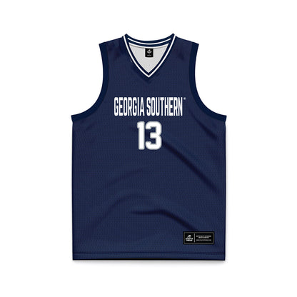 Georgia Southern - NCAA Men's Basketball : Jeromy Davis - Navy Basketball Jersey-0