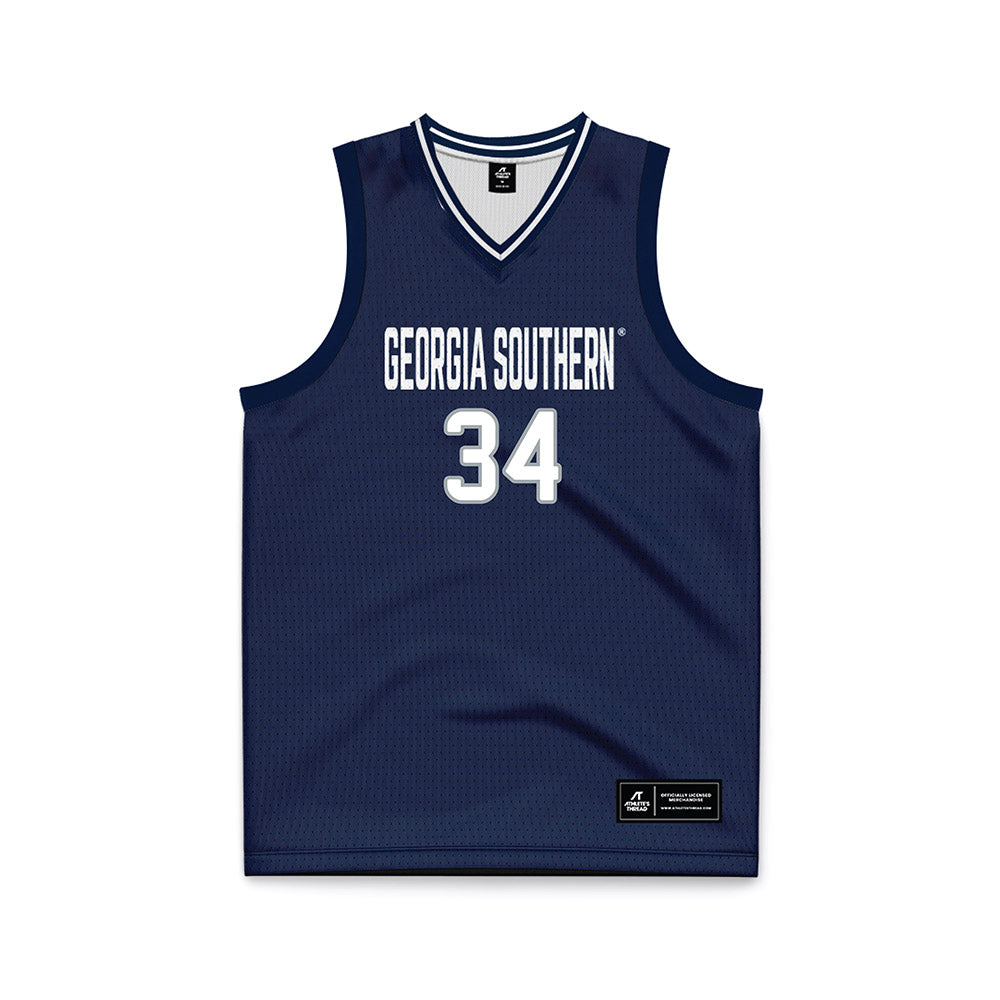 Georgia Southern - NCAA Men's Basketball : Pavle Ridesic - Navy Basketball Jersey-0