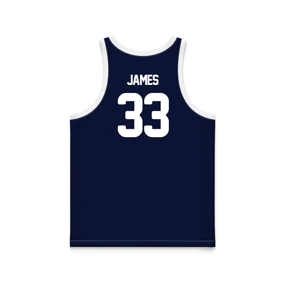 Georgia Southern - NCAA Men's Basketball : Elton James - Blue Basketball Jersey-1