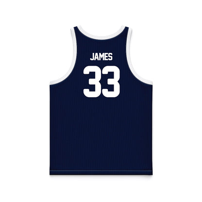 Georgia Southern - NCAA Men's Basketball : Elton James - Blue Basketball Jersey-1