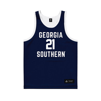 Georgia Southern - NCAA Men's Basketball : Tavarus Webb - Blue Basketball Jersey-0