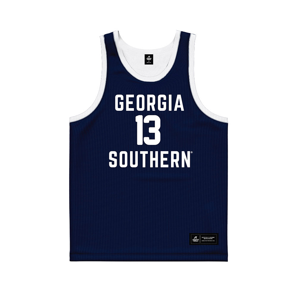Georgia Southern - NCAA Men's Basketball : Jeromy Davis - Blue Basketball Jersey-0