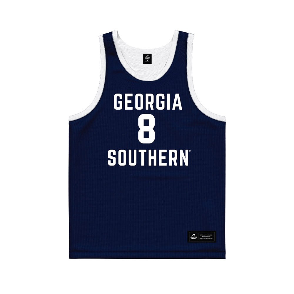 Georgia Southern - NCAA Men's Basketball : Cullen Schreiner - Blue Basketball Jersey-0