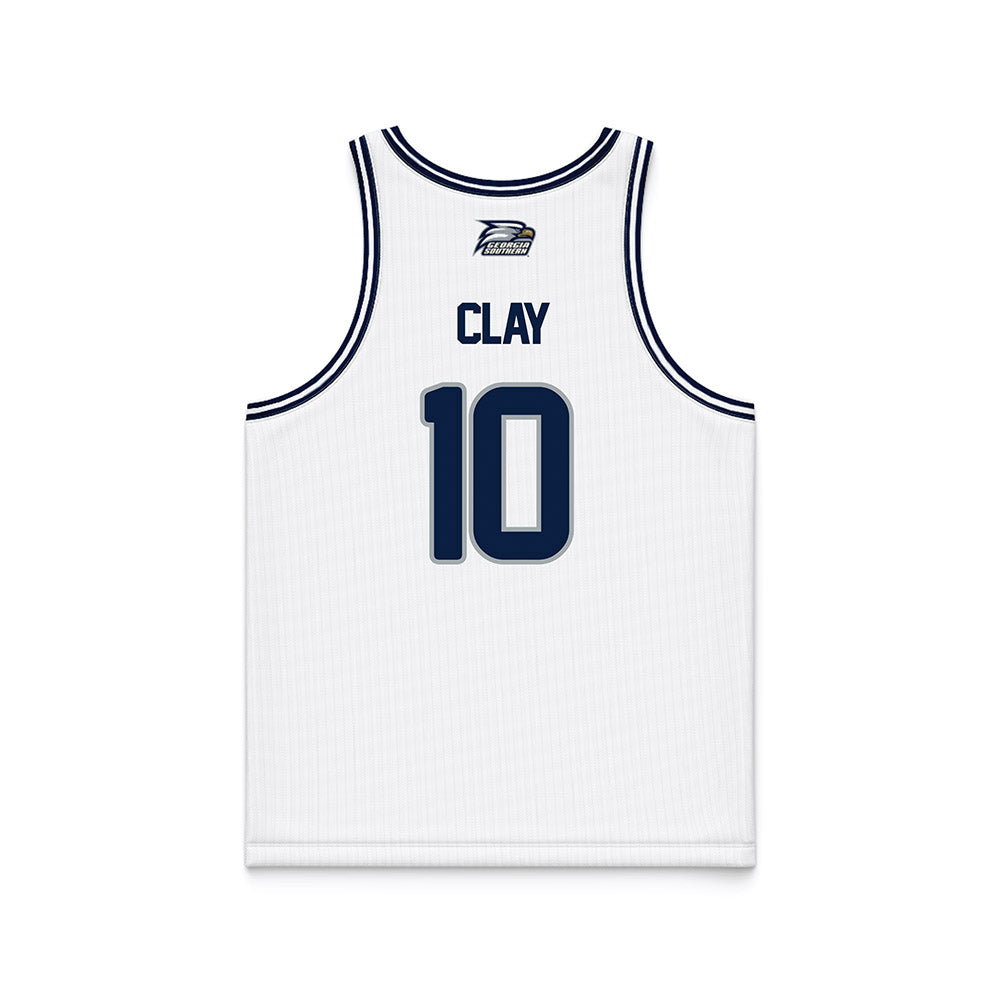 Georgia Southern - NCAA Men's Basketball : Hayden Clay - White Basketball Jersey-1