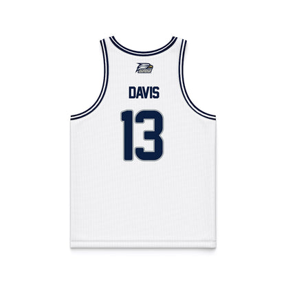 Georgia Southern - NCAA Men's Basketball : Jeromy Davis - White Basketball Jersey-1
