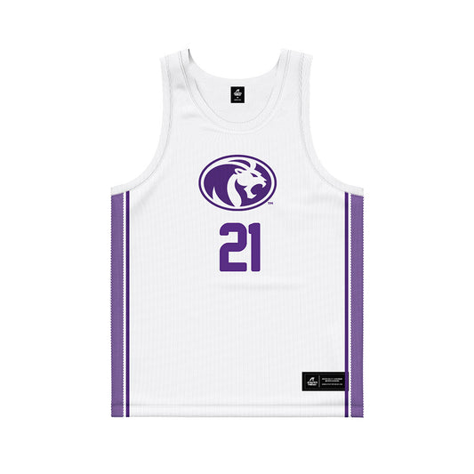 North Alabama - NCAA Women's Basketball : Gabriella Jackson - white Basketball Jersey-0