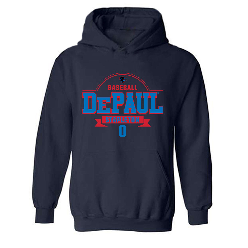 DePaul - NCAA Baseball : Taylor Stapleton - Classic Fashion Shersey Hooded Sweatshirt-0