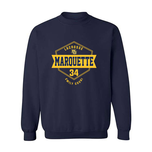 Marquette - NCAA Women's Lacrosse : Emily Couri - Fashion Shersey Crewneck Sweatshirt-0