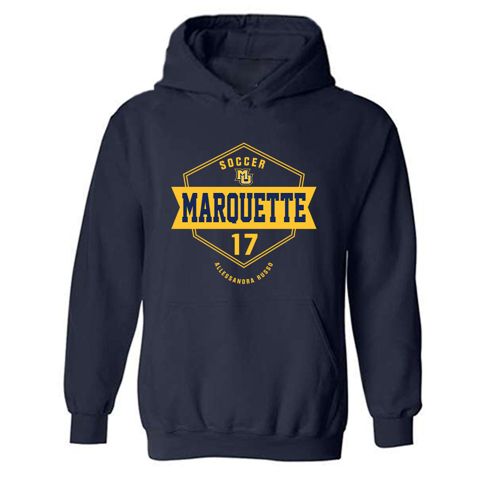 Marquette - NCAA Women's Soccer : Allessandra Russo - Fashion Shersey Hooded Sweatshirt-0