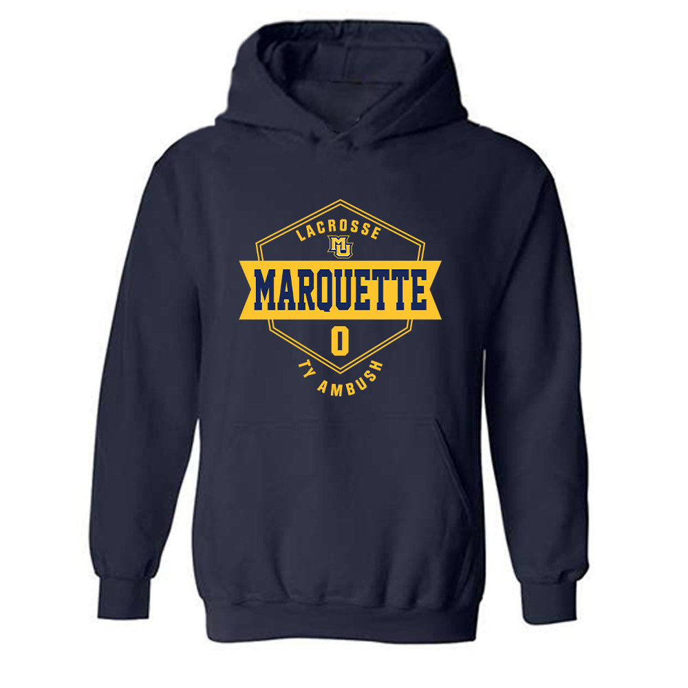 Marquette - NCAA Men's Lacrosse : Ty Ambush - Fashion Shersey Hooded Sweatshirt-0