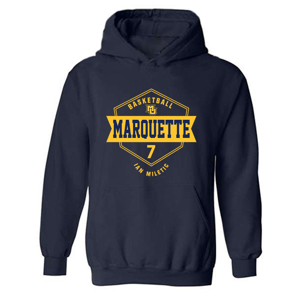 Marquette - NCAA Men's Basketball : Ian Miletic - Fashion Shersey Hooded Sweatshirt-0