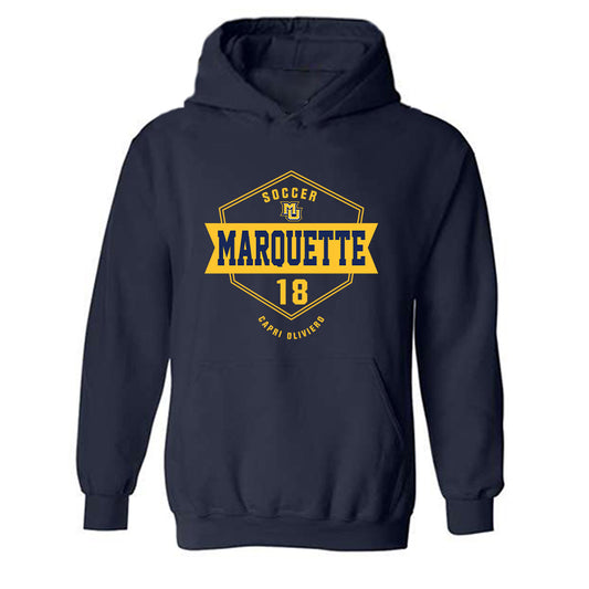 Marquette - NCAA Women's Soccer : Capri Oliviero - Fashion Shersey Hooded Sweatshirt-0
