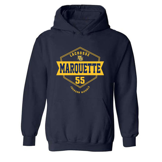Marquette - NCAA Men's Lacrosse : Jackson Nichols - Fashion Shersey Hooded Sweatshirt