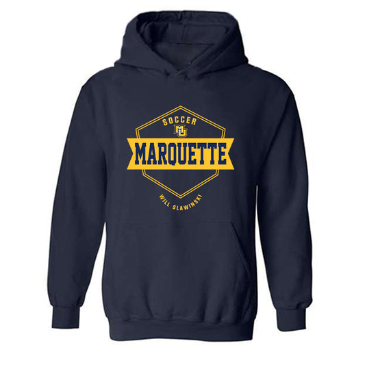 Marquette - NCAA Men's Soccer : Will Slawinski - Fashion Shersey Hooded Sweatshirt-0