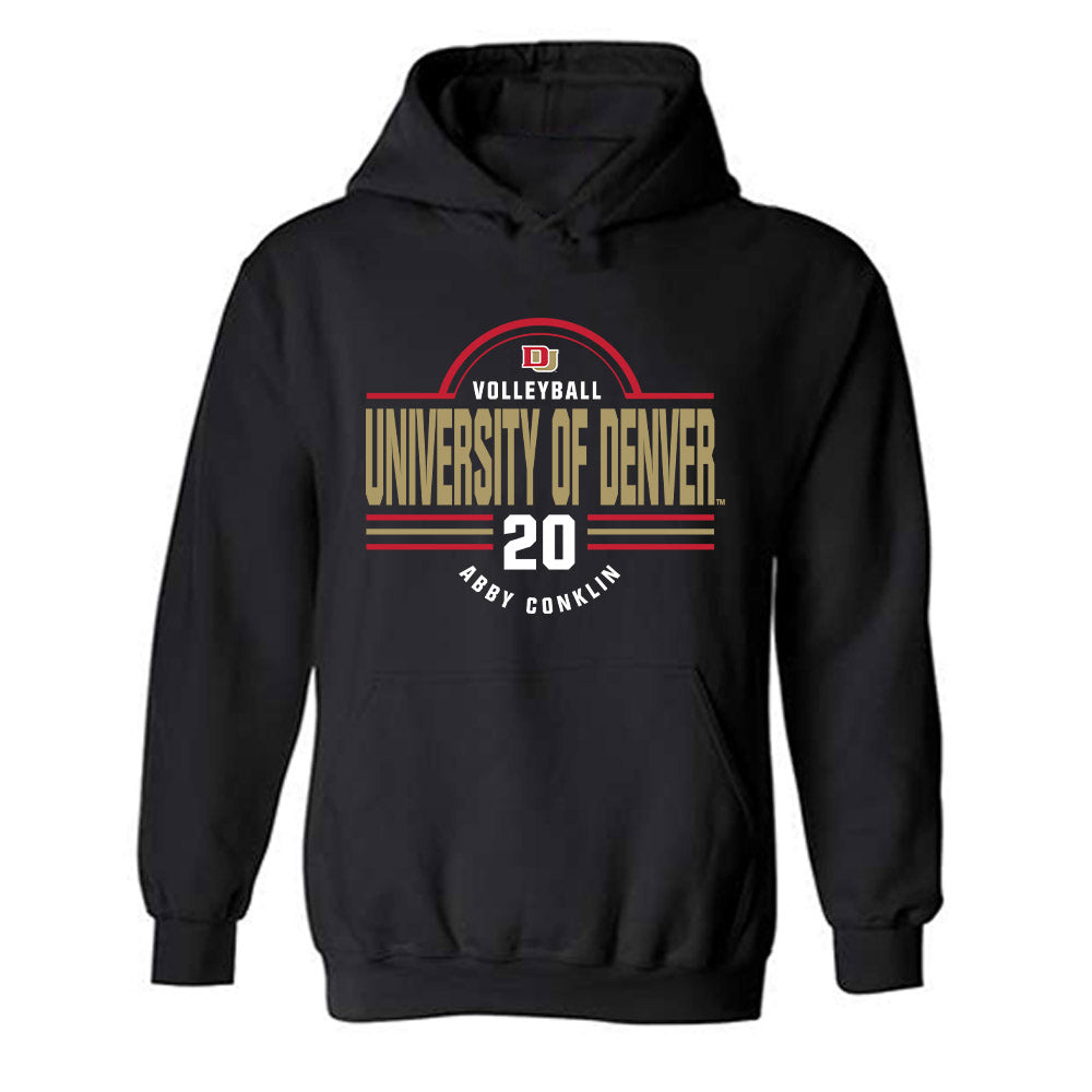 DU - NCAA Women's Volleyball : Abby Conklin - Classic Fashion Shersey Hooded Sweatshirt-0