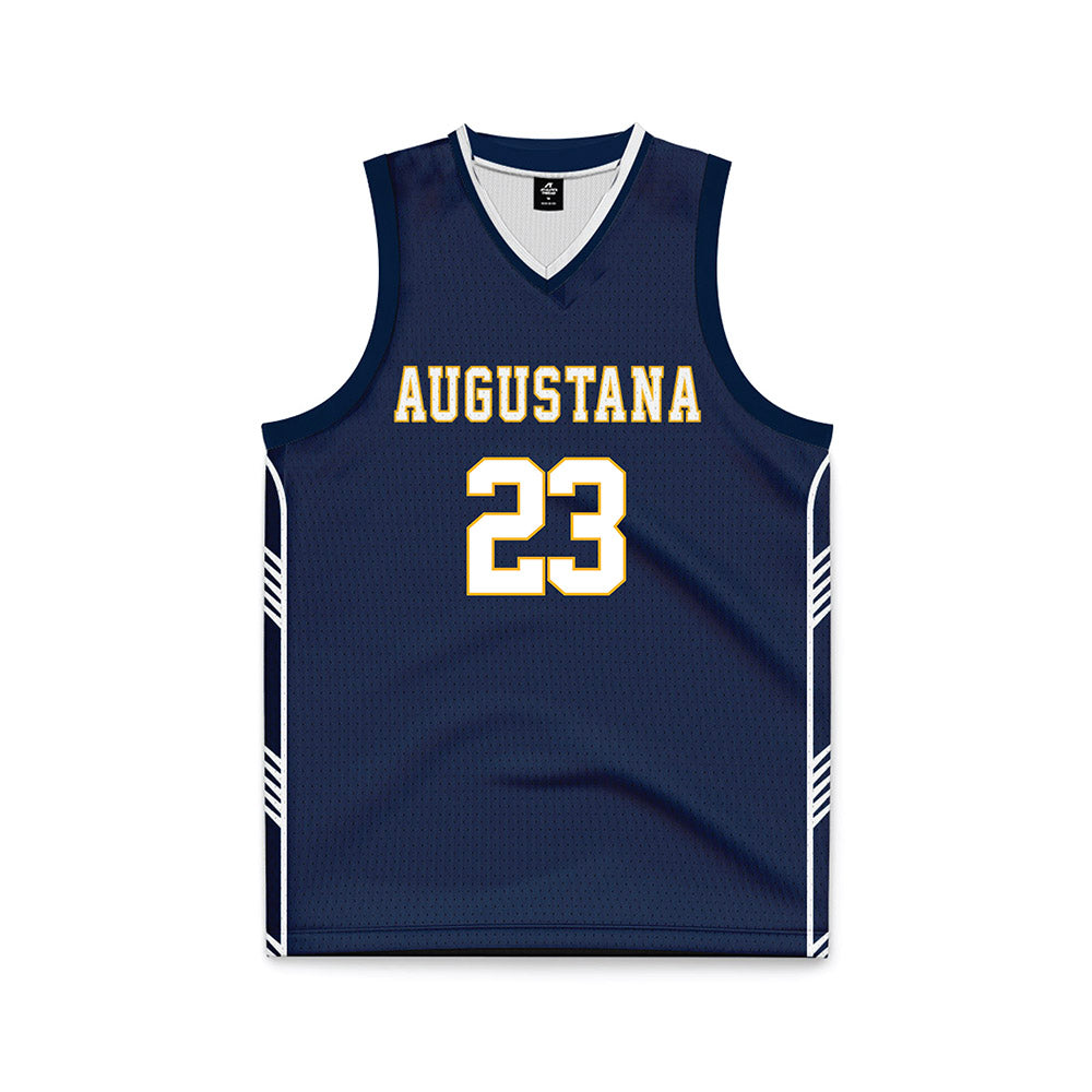 AU - NCAA Men's Basketball : Sam Rensch - Navy Basketball Jersey-0