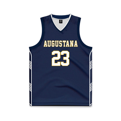 AU - NCAA Men's Basketball : Sam Rensch - Navy Basketball Jersey-0