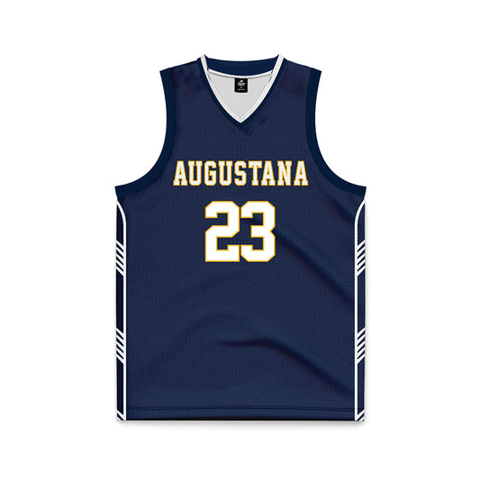 AU - NCAA Men's Basketball : Sam Rensch - Navy Basketball Jersey-0