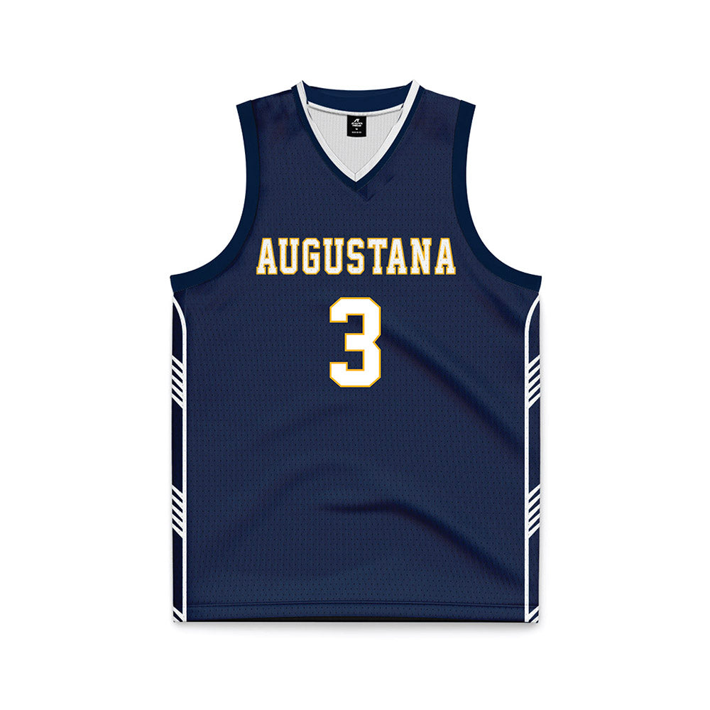 AU - NCAA Men's Basketball : Riley Johnson - Navy Basketball Jersey-0
