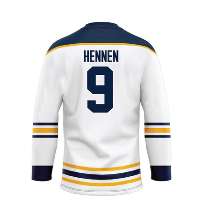 AU - NCAA Men's Ice Hockey : Hayden Hennen - White Hockey Jersey-1