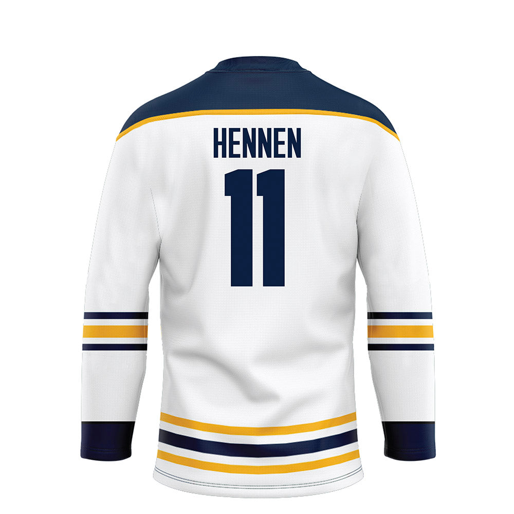  - NCAA Men's Ice Hockey : Tyler Hennen - White Hockey Jersey-1