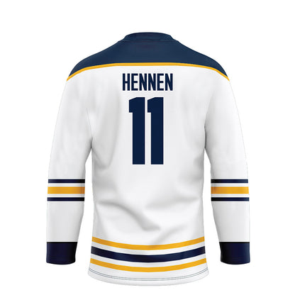  - NCAA Men's Ice Hockey : Tyler Hennen - White Hockey Jersey-1