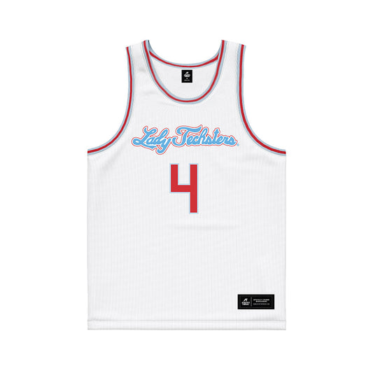 LA Tech - NCAA Women's Basketball : Joy Madison key - White Basketball Jersey-0